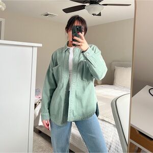 Zara Sage Green Denim Shirt